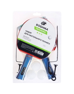 Набор для настольного тенниса Training: 2 ракетки, 3 мяча, 1 звезда, сетка, крепление, цвет МИКС Boshika