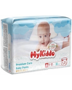 Трусики-подгузники Premium M 6-10 кг (38 шт) Mykiddo