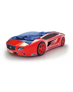 Кровать машина карлсон roadster лексус с подсветкой дна и фар красный 105x49x174 см Magic cars