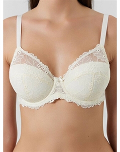 Бюстгальтер макси кремовый женский с кружевом Mark formelle