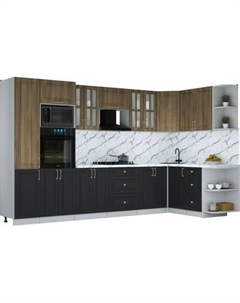 Кухонный гарнитур Интерлиния Мила Шато 1.68x3.4 ВТ PR