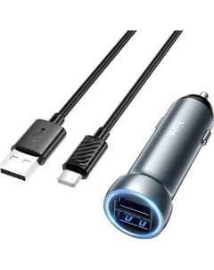 Зарядное устройство автомобильное Hoco Z54 + кабель Type-C