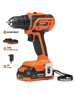 Дрель-шуруповерт DAA 2122Li Set (с 2-мя АКБ, кейс) Daewoo power