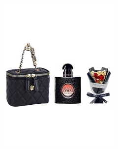 Парфюмерный набор Black Opium +Букет+Сумка 30 Yves saint laurent