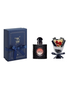 Парфюмерный набор Black Opium +Букет+Коробка 50 Yves saint laurent