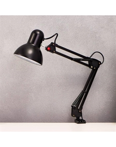 Лампа настольная Е27, на зажиме (220 В) черная, h=55 (811) Risalux