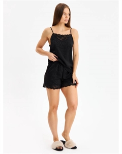 Пижама женская (топ, шорты) Leo black collection, размер 40-42 Kaftan