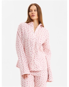 Пижама женская (рубашка, брюки) «Муслин: pink leopard», размер 52-54 Kaftan