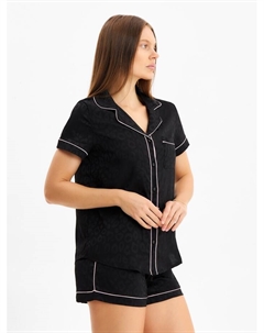 Пижама женская (рубашка, шорты) Leo black collection, размер 40-42 Kaftan