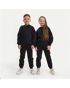Костюм детский (худи, брюки) Basic line, размер 28 (86-92 см), чёрный Kaftan