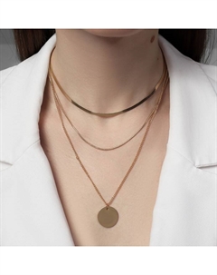 Кулон на цепочке «Цепь», классический диск, цвет золото, 50 см Qf