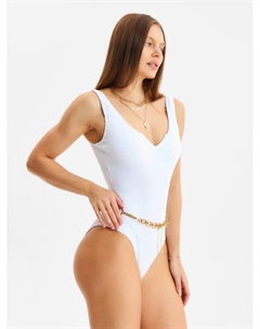 Купальник женский слитный фактурный, размер 42, белый Minaku