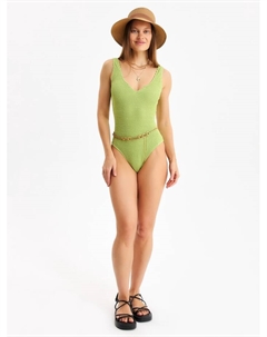 Купальник женский слитный фактурный, размер 44, зелёный Minaku