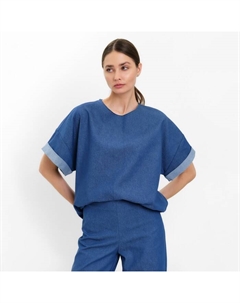 Футболка женская оверсайз : Jeans Collection цвет электрик, размер 50 Minaku