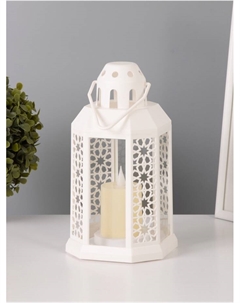 Светодиодная свеча в подсвечнике «Свеча в лампе», LED-ночник, 1.5 Вт, 3×ААА, 12×12×23 см Risalux