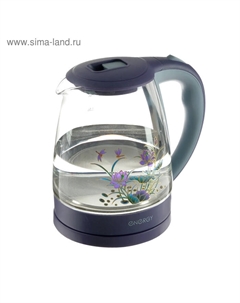 Чайник электрический ENERGY E-287, стекло, 2 л, 1500 Вт, подсветка, синий Energy