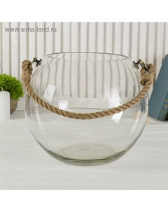 Ваза "Шаровая" 10л с ручкой (d-18см, 27х25 см) прозрачная Evis