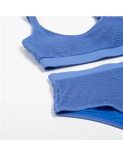 Купальник раздельный фактурный с топом женский, размер 46, синий Minaku