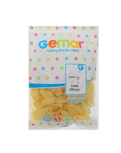 Шар воздушный латексный 12", кристалл, набор 100 шт., прозрачный Gemar