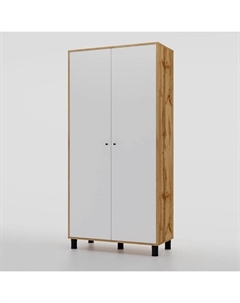 Шкаф распашной двухстворчатый HYGGE, 940×480×1950 мм, цвет дуб золотой/белый Клик мебель