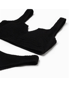 Купальник раздельный фактурный, черный размер 48 Minaku