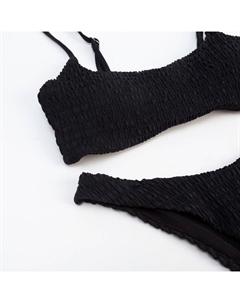 Купальник раздельный фактурный женский, размер 48, чёрный Minaku