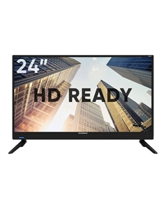 Телевизор Soundmax SM-LED24M11S, 24", 1366x768, DVB-T/T2/C, HDMI 1, USB 1, Smart TV, чёрный