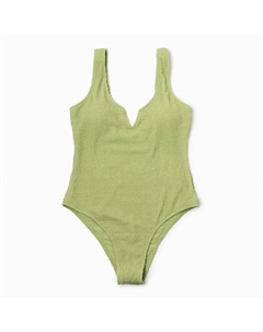 Купальник женский слитный фактурный, размер 48, зелёный Minaku