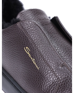 Кеды кожаные на меху Santoni