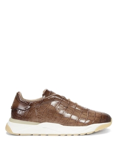 Кроссовки из кожи крокодила Santoni