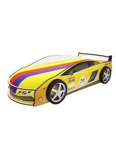 Кровать машина карлсон ламба с объемными колесами желтый 85x50x184 см Magic cars