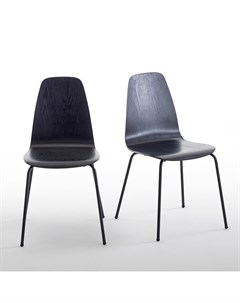 Комплект стульев biface 2 шт laredoute черный 40x83x42 см Laredoute