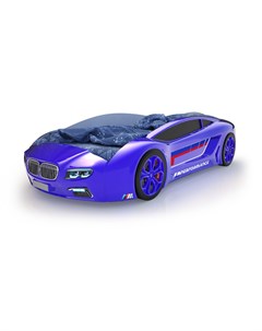 Кровать машина карлсон roadster бмв с подсветкой дна и фар синий 105x49x174 см Magic cars