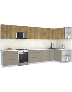 Кухонный гарнитур Интерлиния Мила Матте 1.5x3.9 Б PR