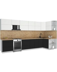 Кухонный гарнитур Интерлиния Мила Матте 1.5x3.8 Б PR