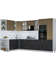 Кухонный гарнитур Интерлиния Мила Шато 1.88x3.2 ВТ LV