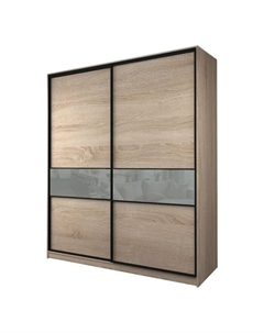 Шкаф-купе Max-МШ-23-6-20/2-99, 2000×600×2300 мм, цвет дуб сонома / стекло светло-серое Аллоджио