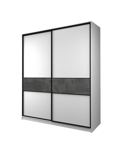 Шкаф-купе Max-МШ-23-6-22/2-99, 2200×600×2300 мм, цвет белый шагрень / стекло тёмно-серое