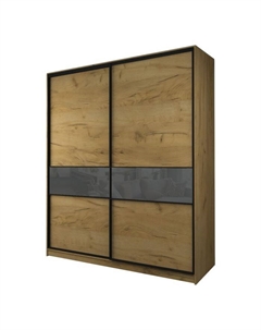 Шкаф-купе Max-МШ-23-6-20/2-99, 2000×600×2300 мм, дуб крафт золотой / стекло тёмно-серое Аллоджио