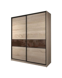 Шкаф-купе Max-МШ-23-6-22/2-99, 2200×600×2300 мм, цвет дуб сонома / стекло шоколад Аллоджио