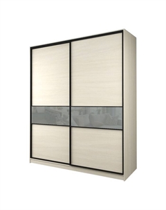 Шкаф-купе Max-МШ-23-6-22/2-99, 2200×600×2300 мм, цвет дуб молочный / стекло светло-серое Аллоджио