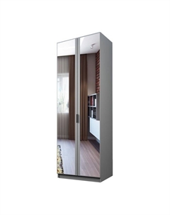 Шкаф 2-х дверный «Экон», 800×520×2300 мм, зеркало, штанга, цвет серый шагрень Аллоджио