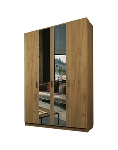 Шкаф 4-х дверный «Экон», 1600×520×2300 мм, 2 зеркала, цвет дуб крафт золотой Аллоджио