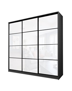 Шкаф-купе Max-МШ-23-6-27-222, 2666×600×2300 мм, цвет графит / стекло белое