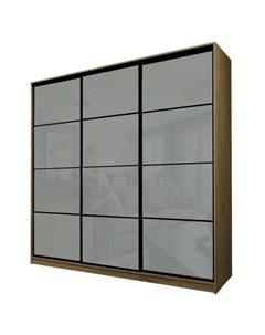 Шкаф-купе Max-МШ-23-6-24/2-222, 2400×600×2300 мм, дуб крафт золотой / стекло светло-серое Аллоджио