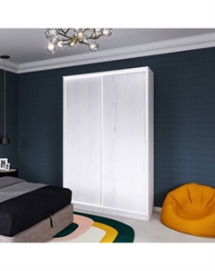 Шкаф-купе «Лофт», 1500×620×2300 мм, ЛДСП, цвет белый гладкий / дуб эльза Аллоджио