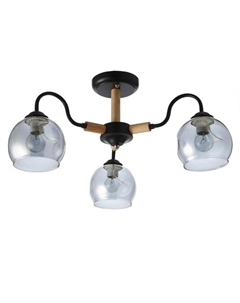 Люстра 1088/3BK 40Вт Е27 черный-светлое дерево 52х52х28 см Bayerlux