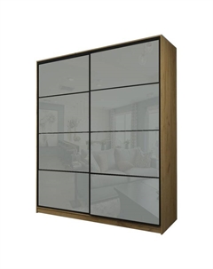 Шкаф-купе Max-МШ-23-6-20/2-22, 2000×600×2300 мм, дуб крафт золотой / стекло светло-серое Аллоджио