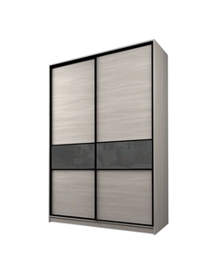 Шкаф-купе Max-МШ-23-6-18-99, 1800×600×2300 мм, ясень шимо светлый / стекло тёмно-серое Аллоджио