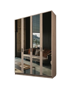 Шкаф 4-х дверный «Экон», 1600×520×2300 мм, 4 зеркала, цвет дуб сонома Аллоджио